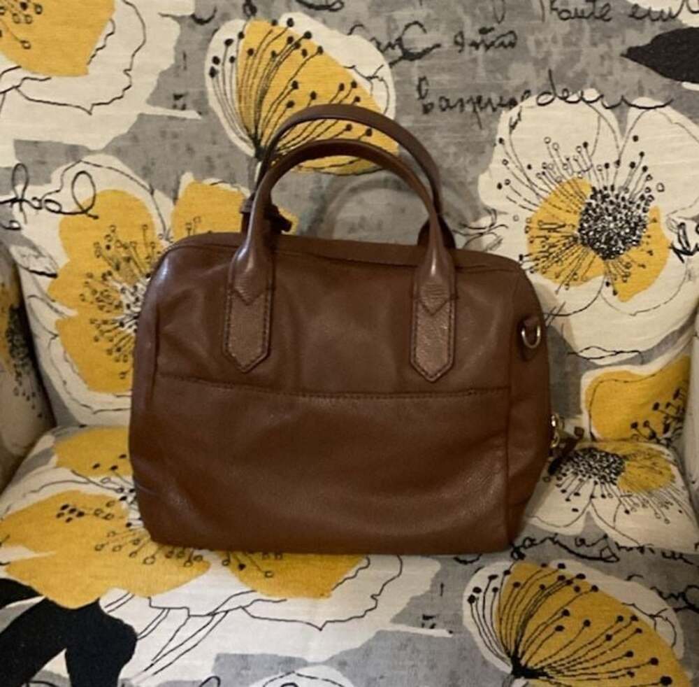 Fossil Fiona Brown Leather Satchel Bag - Picture 2 of 8